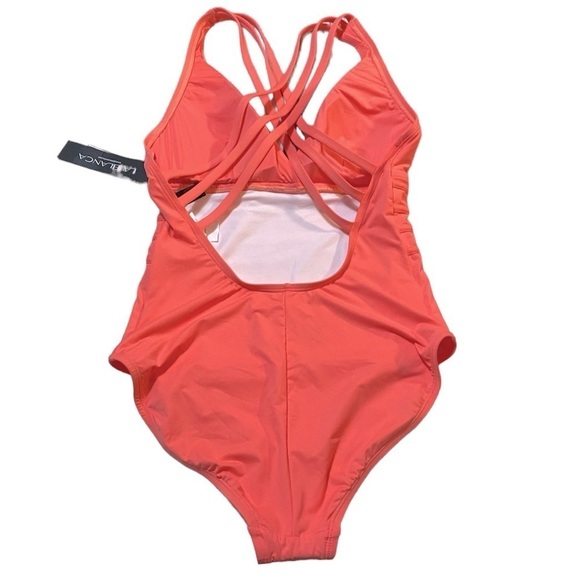 LA BLANCA new Coral Reef Island Goddess Cross-back Swimsuit size 10 - Picture 6 of 7